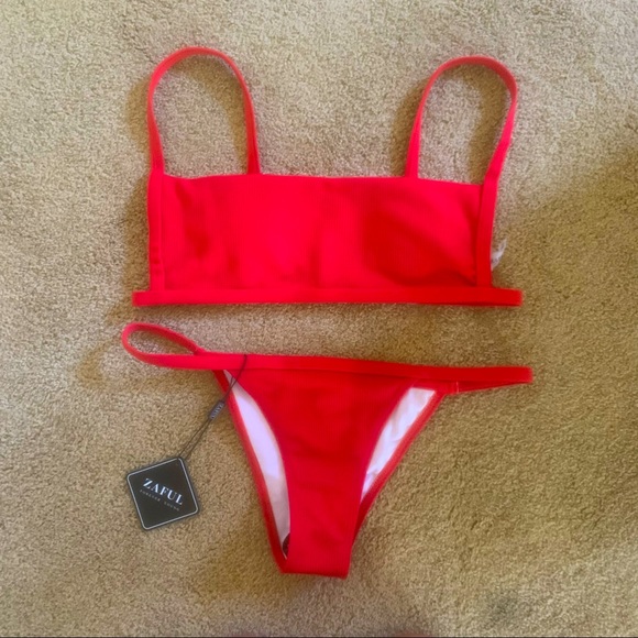 Lava Red Zaful Bikini - Picture 1 of 5